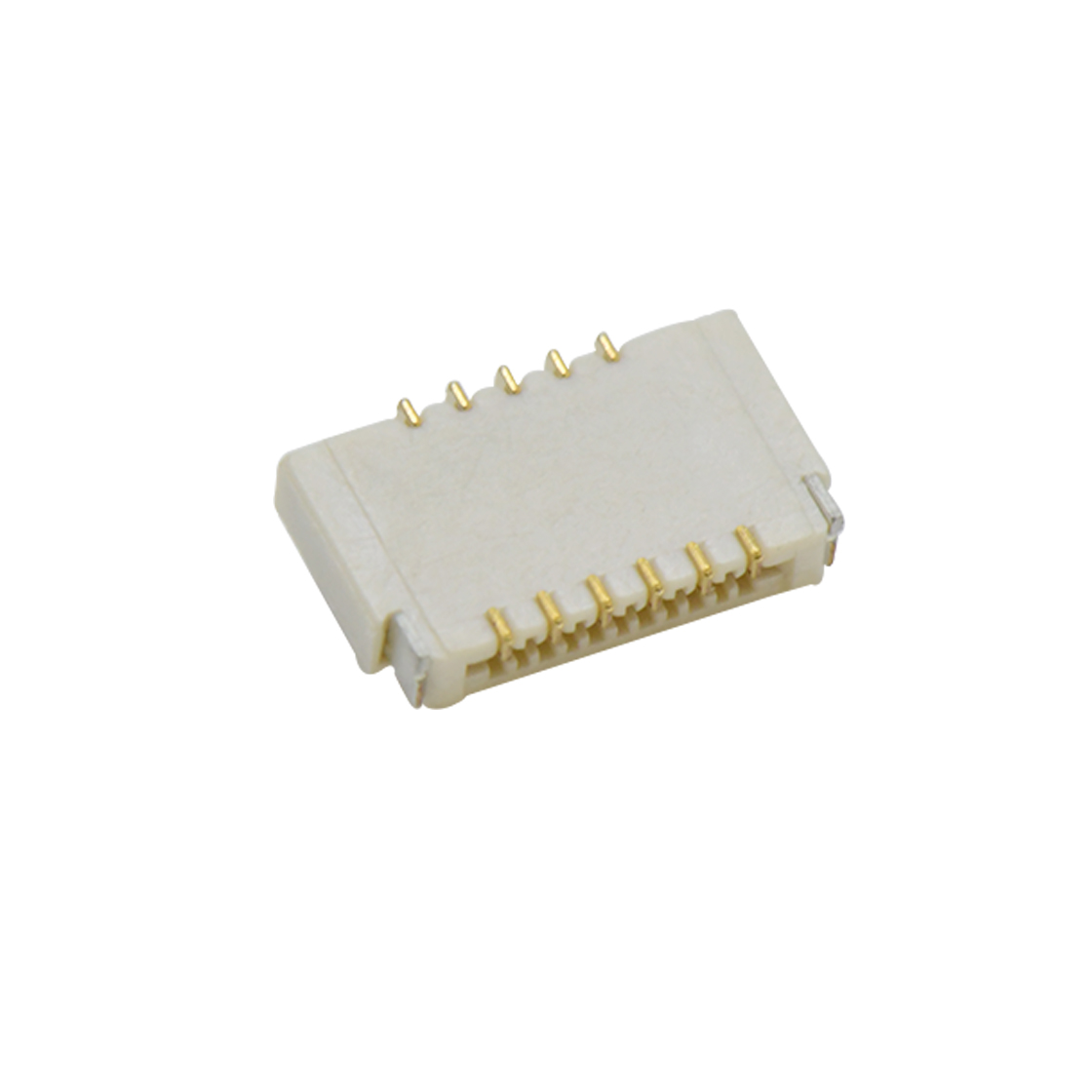 Pitch 0.30mm H0.9mm双排卧贴后掀盖双面接 FPC 11pin 本色 镀全金G/F